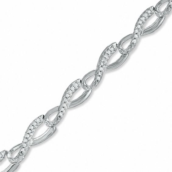 0.50 CT. T.W. Diamond Infinity Loop Bracelet in Sterling Silver