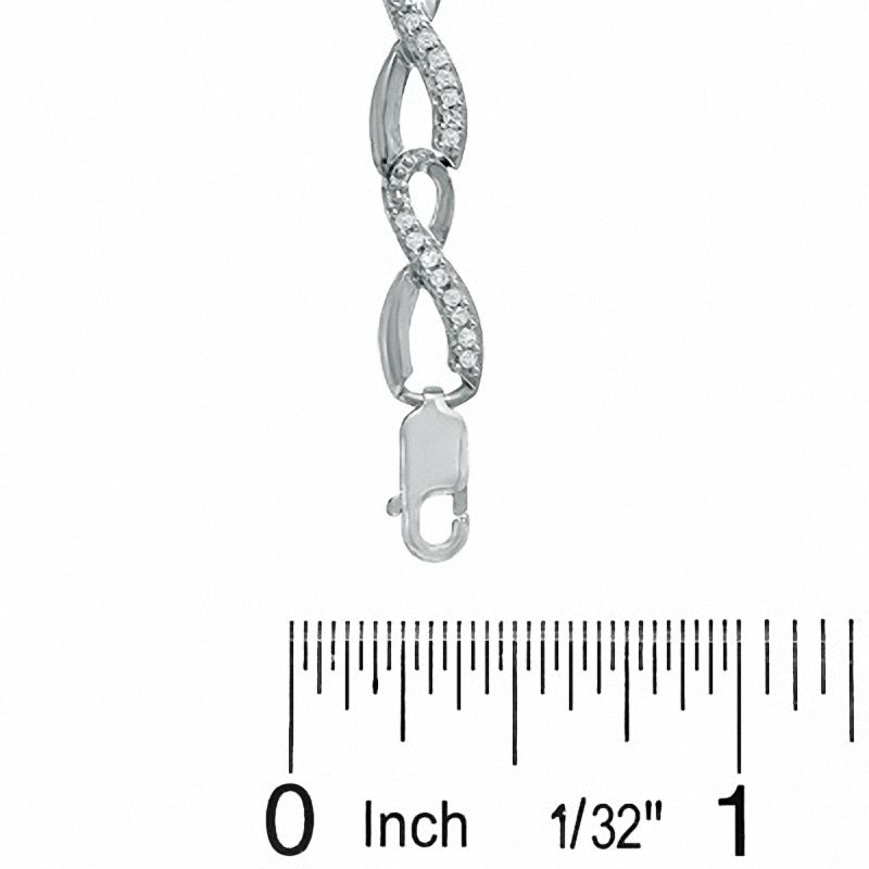 Main Image 3 of 0.50 CT. T.W. Diamond Infinity Loop Bracelet in Sterling Silver