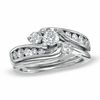 Thumbnail Image 1 of 0.50 CT. T.W. Diamond Three Stone Bridal Set in 14K White Gold