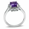 Cushion-Cut Amethyst Vintage-Style Ring in Sterling Silver