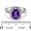 Thumbnail Image 3 of Cushion-Cut Amethyst Vintage-Style Ring in Sterling Silver