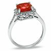 Thumbnail Image 1 of 8.0mm Cushion-Cut Lab-Created Ruby Vintage-Style Ring in Sterling Silver