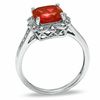Thumbnail Image 2 of 8.0mm Cushion-Cut Lab-Created Ruby Vintage-Style Ring in Sterling Silver