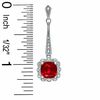 Thumbnail Image 3 of Cushion-Cut Lab-Created Ruby Vintage-Style Pendant and Earrings Set in Sterling Silver