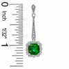 Thumbnail Image 3 of Cushion-Cut Lab-Created Emerald Vintage-Style Pendant and Earrings Set in Sterling Silver