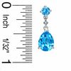 Swiss Blue Topaz Drop Earrings in 10K White Gold with Diamond Accents