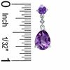 Thumbnail Image 1 of Amethyst Drop Earrings in 10K White Gold with Diamond Accents