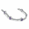 Thumbnail Image 2 of 6.0mm Trillion-Cut Amethyst Bracelet in Sterling Silver with Diamond Accent - 7.25"