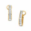 Thumbnail Image 1 of 0.50 CT. T.W. Baguette Diamond Elongated Hoop Earrings in 10K Gold