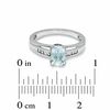 Thumbnail Image 2 of Cushion-Cut Aquamarine and White Sapphire Ring in 10K White Gold
