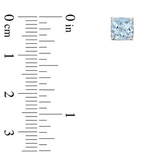 6.0mm Cushion-Cut Lab-Created Blue Spinel Stud Earrings in 10K White Gold