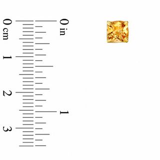 6.0mm Cushion-Cut Citrine Stud Earrings in 10K Gold
