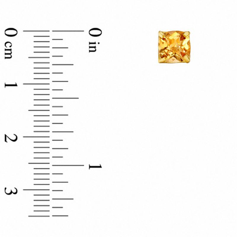 6.0mm Cushion-Cut Citrine Stud Earrings in 10K Gold