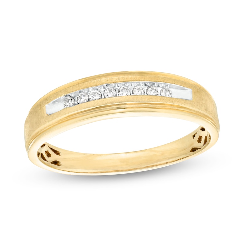 Men's 0.10 CT. T.W. Diamond Wedding Band in 10K Gold|Peoples Jewellers