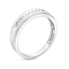 Thumbnail Image 2 of Men's 0.10 CT. T.W. Diamond Wedding Band in 10K White Gold