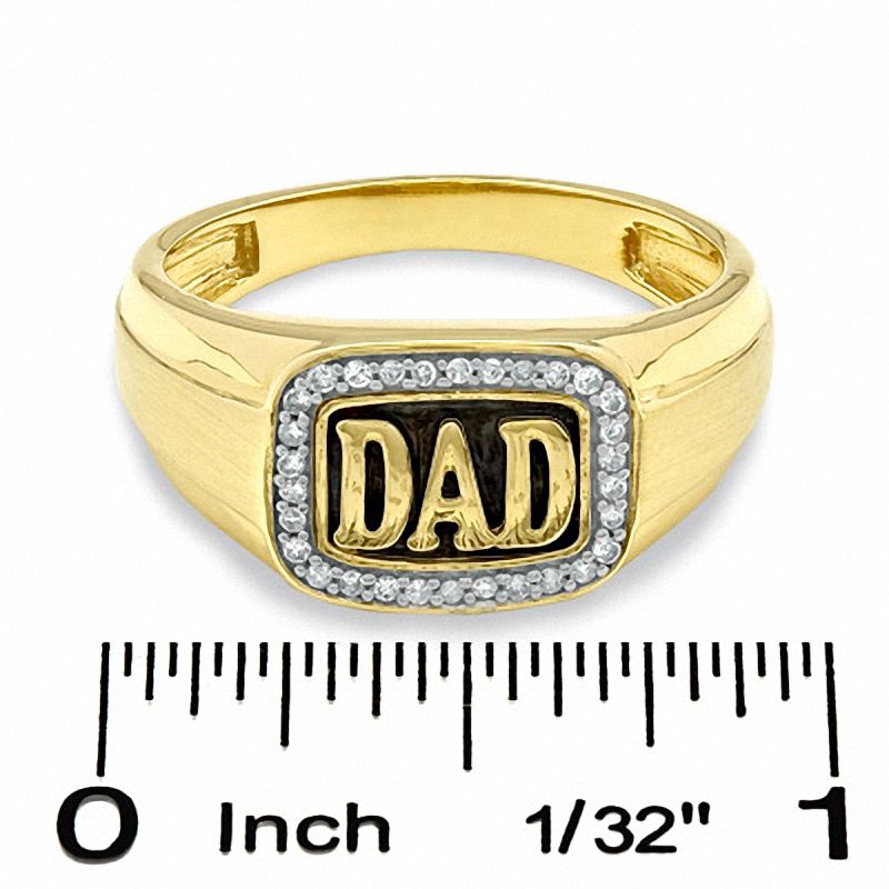 Men's 0.13 CT. T.W. Diamond Dad Ring in 10K Gold