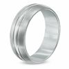 Thumbnail Image 2 of Dome Titanium Satin Stripe Wedding Band - Size 9