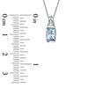 Thumbnail Image 2 of Cushion-Cut Aquamarine and White Sapphire Bezel-Set Pendant in 10K White Gold