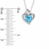 Thumbnail Image 1 of 7.0mm Heart-Shaped Blue Topaz and White Sapphire Pendant in 10K White Gold