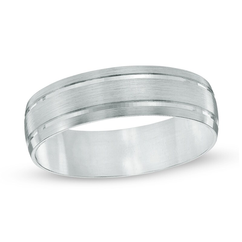 Main Image 1 of 6.0mm Comfort Fit Wedding Band in 10K White Gold - Size 10