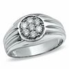 Thumbnail Image 0 of Men's 0.50 CT. T.W. Diamond Cluster Cyclops Ring in 10K White Gold