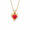 Thumbnail Image 0 of 6.0mm Heart-Shaped Lab-Created Ruby and White Sapphire Pendant in 10K Gold