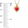 Thumbnail Image 1 of 6.0mm Heart-Shaped Lab-Created Ruby and White Sapphire Pendant in 10K Gold