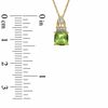 Thumbnail Image 1 of 6.0mm Cushion-Cut Peridot and Lab-Created White Sapphire Pendant in 10K Gold