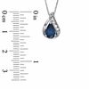 Thumbnail Image 1 of Pear-Shaped Lab-Created Blue Sapphire Pendant in 10K White Gold with White Sapphire Accents