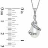 Freshwater Cultured Pearl and Diamond Accent Wrap Pendant in 10K White Gold