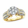 Thumbnail Image 0 of 1.25 CT. T.W. Composite Diamond Flower Engagement Ring in 14K Gold