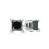 Thumbnail Image 1 of 0.50 CT. T.W. Princess-Cut Black Diamond Stud Earrings in 10K White Gold