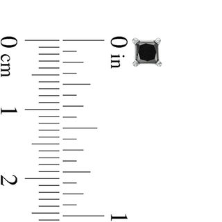 0.50 CT. T.W. Princess-Cut Black Diamond Stud Earrings in 10K White Gold