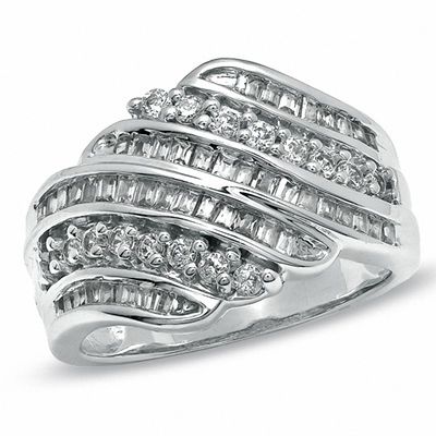 0.75 CT. T.W. Diamond Fashion Ring in 10K White Gold