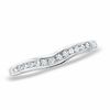 Thumbnail Image 1 of Ladies' 0.14 CT. T.W. Diamond Contour Wedding Band in 14K White Gold