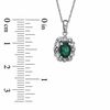 Thumbnail Image 1 of Oval Lab-Created Emerald and White Sapphire Pendant in Sterling Silver