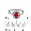 Thumbnail Image 2 of Oval Lab-Created Ruby and White Sapphire Ring in Sterling Silver
