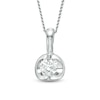 Thumbnail Image 1 of 0.10 CT. Canadian Certified Diamond Solitaire Tension-Set Pendant in 14K White Gold (I/I2)