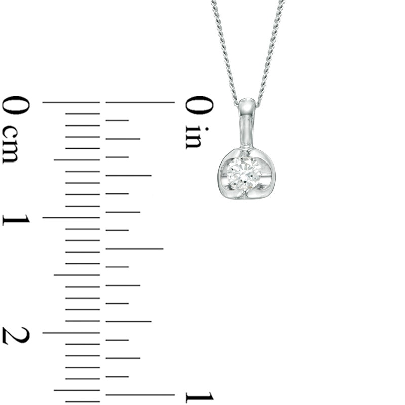 0.10 CT. Certified Canadian Diamond Solitaire Tension-Set Pendant in 14K Gold (I/I1)