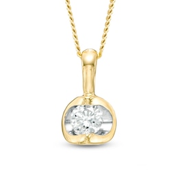 0.20 CT. Canadian Certified Diamond Solitaire Tension Pendant in 14K Gold (I/I2) - 17''