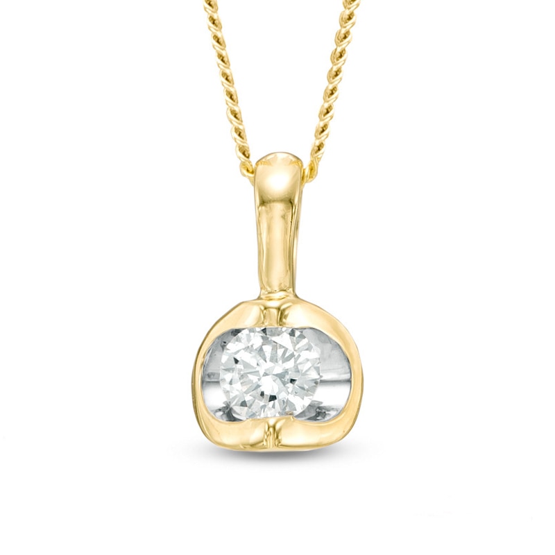 0.20 CT. Canadian Certified Diamond Solitaire Tension Pendant in 14K Gold (I/I2