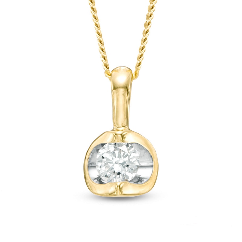 Main Image 1 of 0.20 CT. Canadian Certified Diamond Solitaire Tension Pendant in 14K Gold (I/I2) - 17''
