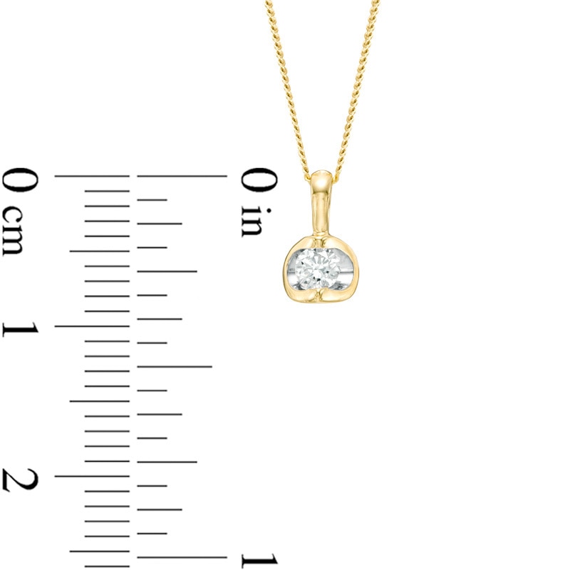 Main Image 2 of 0.20 CT. Canadian Certified Diamond Solitaire Tension Pendant in 14K Gold (I/I2) - 17''