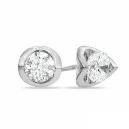 0.20 CT. T.W. Canadian Certified Diamond Tension-Set Earrings in 14K White Gold (I/I2)