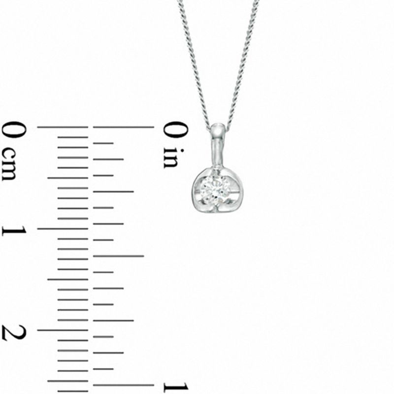 0.20 CT. Canadian Certified Diamond Solitaire Tension Pendant in 14K White Gold (I/I2) - 17''