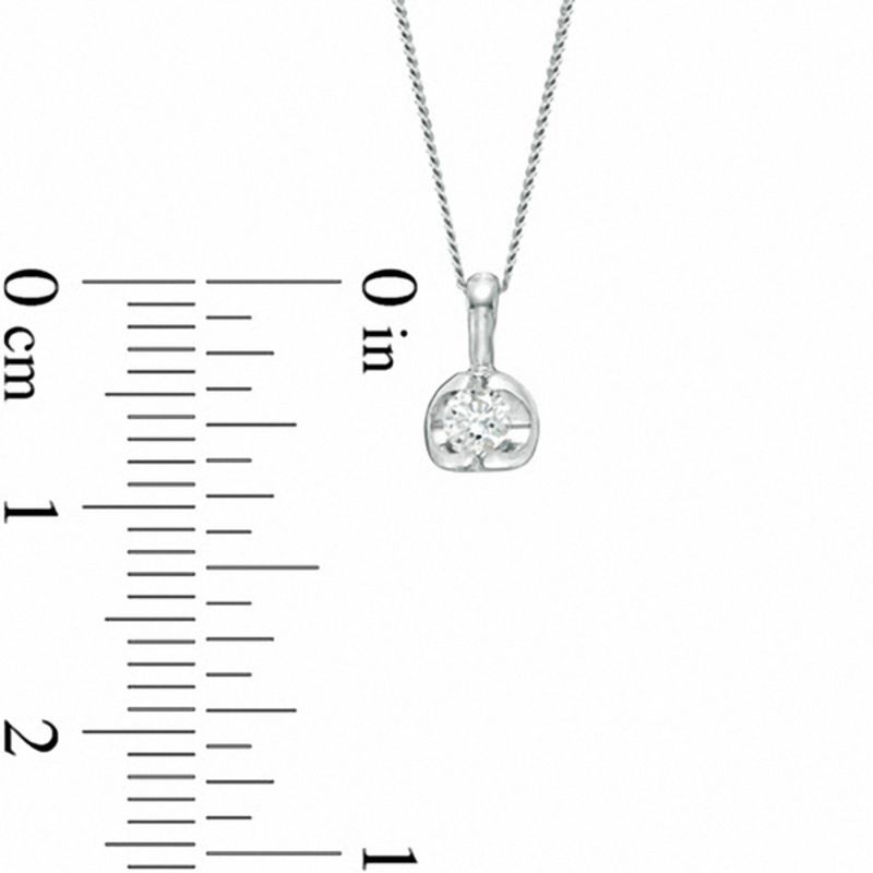 Main Image 2 of 0.20 CT. Canadian Certified Diamond Solitaire Tension Pendant in 14K White Gold (I/I2) - 17''