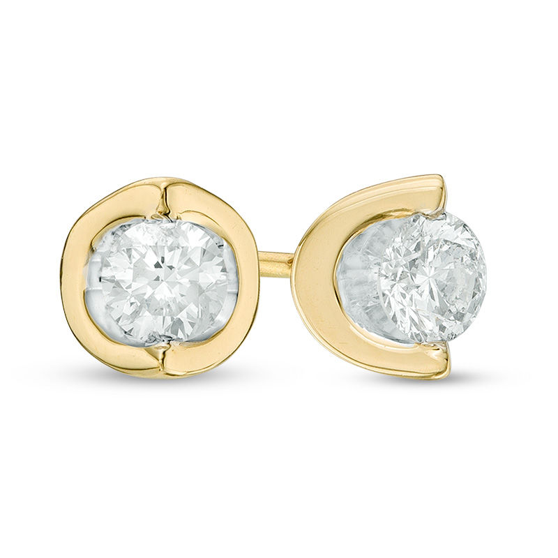 0.20 CT. T.W. Canadian Certified Diamond Solitaire Tension-Set Earrings in 14K Gold (I/I2)