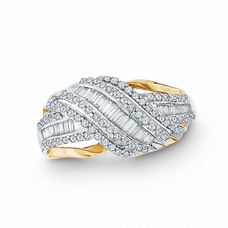 Main Image 1 of 0.75 CT. T.W. Diamond Overpass Ring in 10K Gold