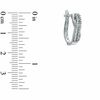 Thumbnail Image 1 of 0.25 CT. T.W. Diamond Woven Hoop Earrings in 10K White Gold