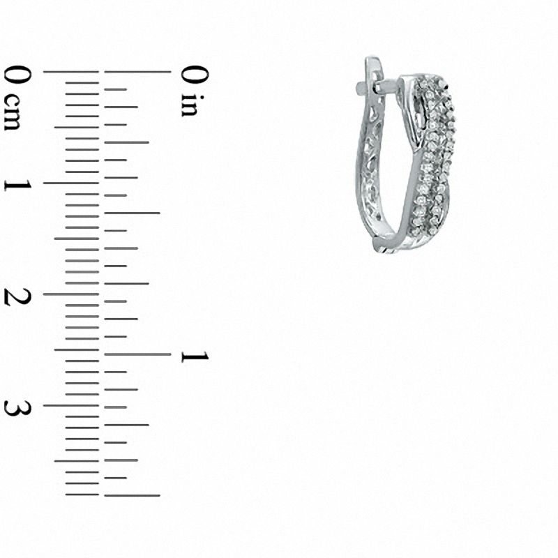 0.25 CT. T.W. Diamond Woven Hoop Earrings in 10K White Gold